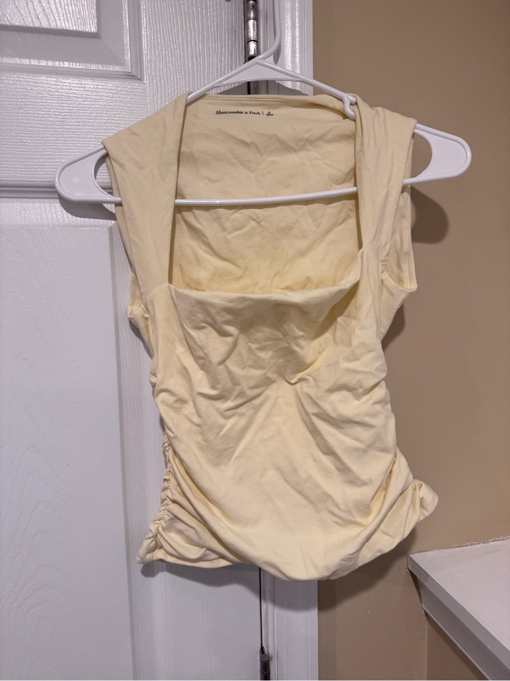 Abercrombie & Fitch Women's Yellow Ruched Tank Top Ava